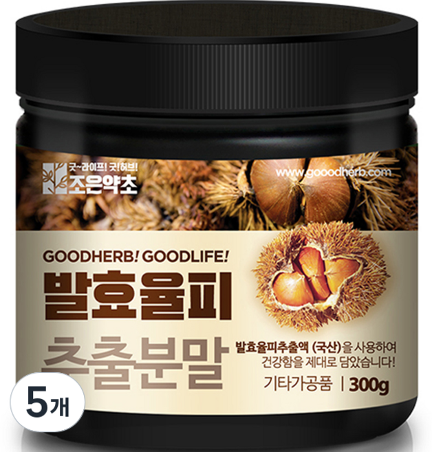 조은약초 발효율피 추출분말, 5개, 300g