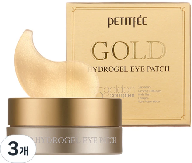 쁘띠페 골드 하이드로겔 아이패치, 60개입, 3개 - 쿠팡