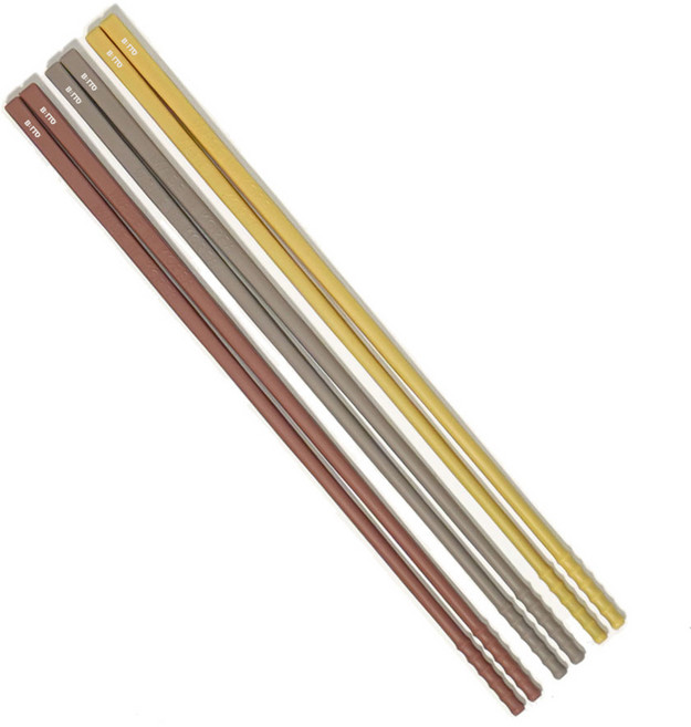 비비또 실리콘 젓가락 3종 세트, 골든크림, 핑크 브라운, 아메리카노그레이, 단품, 1개