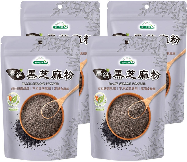 統一生機 高鈣黑芝麻粉, 300g, 4包