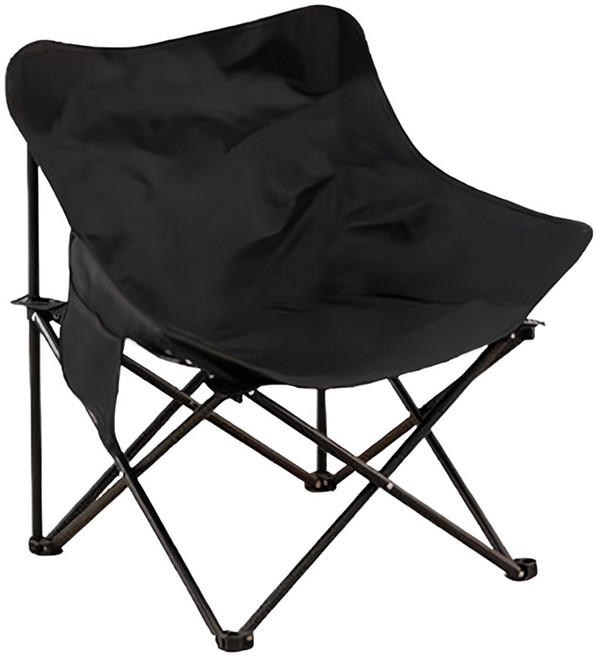 經典戶外露營月亮椅 附收納袋, 黑色, 1個