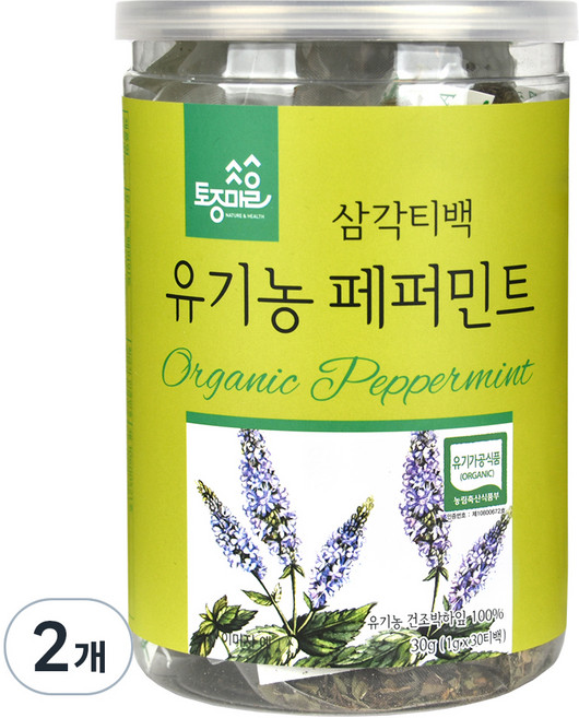 토종마을 유기농 페퍼민트 허브차, 1g, 30개입, 2개