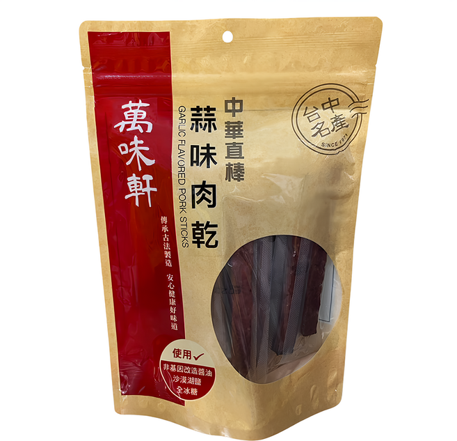 萬味軒 中華直棒蒜味肉乾, 330g, 1包