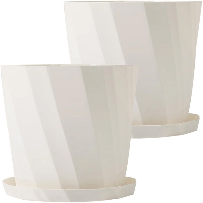 Markhas 簡約粉彩色花盆, 白色, 2個