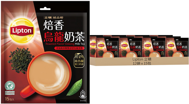Lipton 立頓 絕品醇 焙香烏龍奶茶, 12袋, 15包, 19g