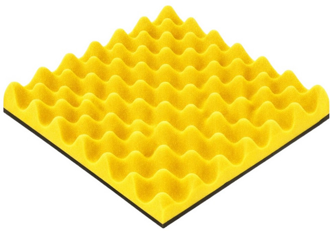 Delirium 阻燃牆壁 寢室 錄音室 隔音 防音 吸音材 高密度一體式泡棉 100 x 100 x 2 cm, 黃色, 1個