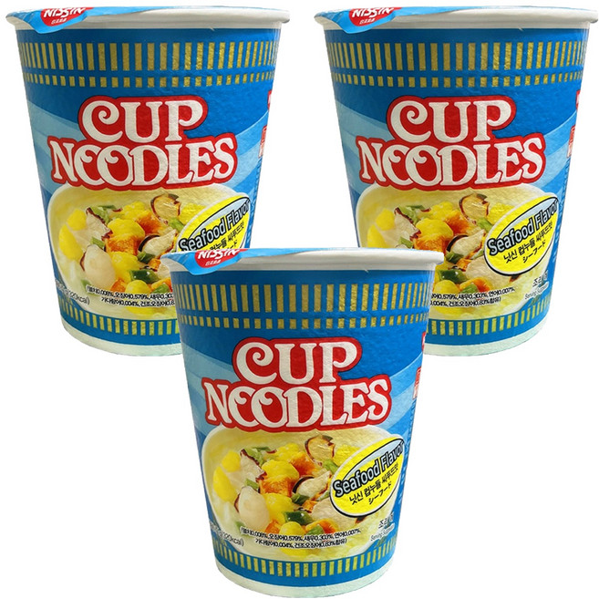 컵누들 닛신 씨푸드맛 71g, 3개
