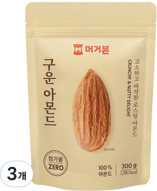 머거본 구운 아몬드, 300g, 3개