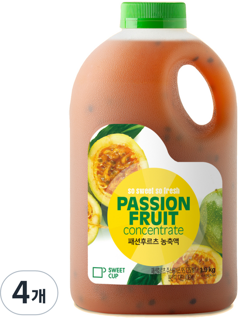 스위트컵 패션후르츠 농축액, 1.9kg, 4개