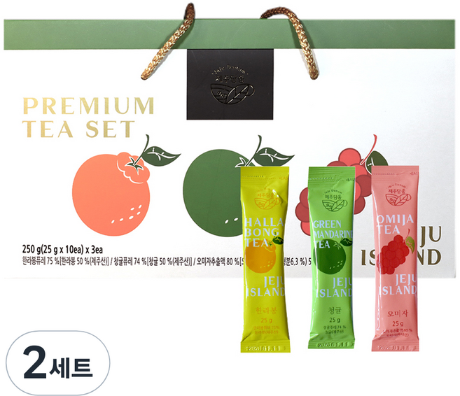 제주담움 프리미엄 차스틱 250g x 3종 세트, 2세트