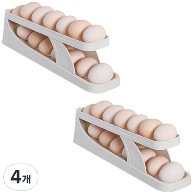 블럭마트 가정용 계란보관함 롤링선반, 4개