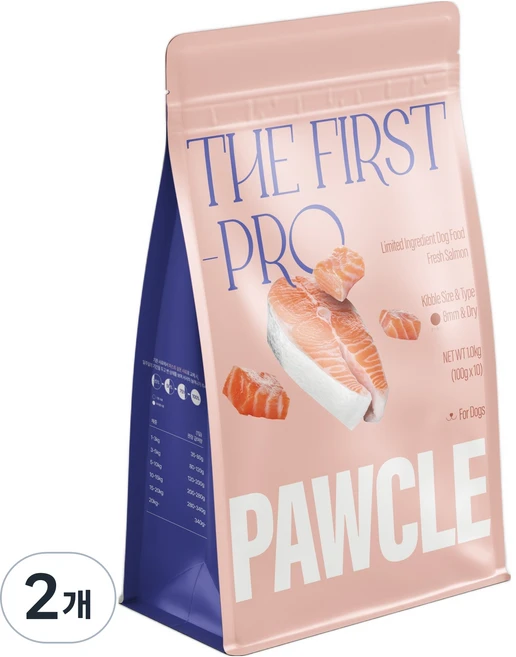 파우클 강아지 퍼스트 프로 LID 알러지 사료, 1kg, 2개, 연어 - 쿠팡