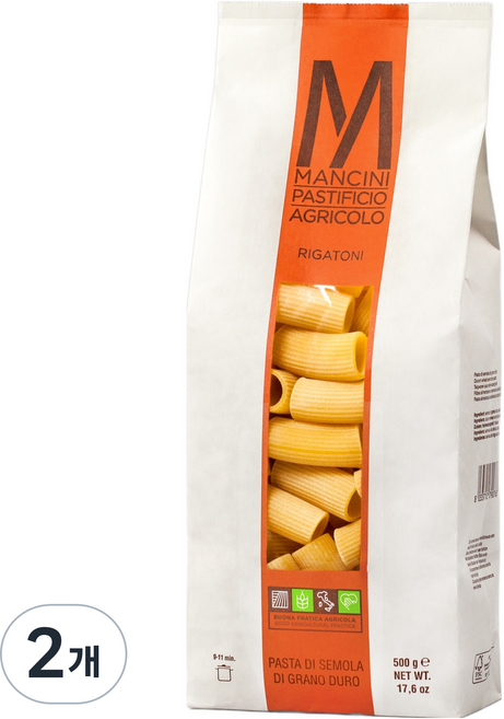 만치니 리가토니 파스타, 500g, 2개