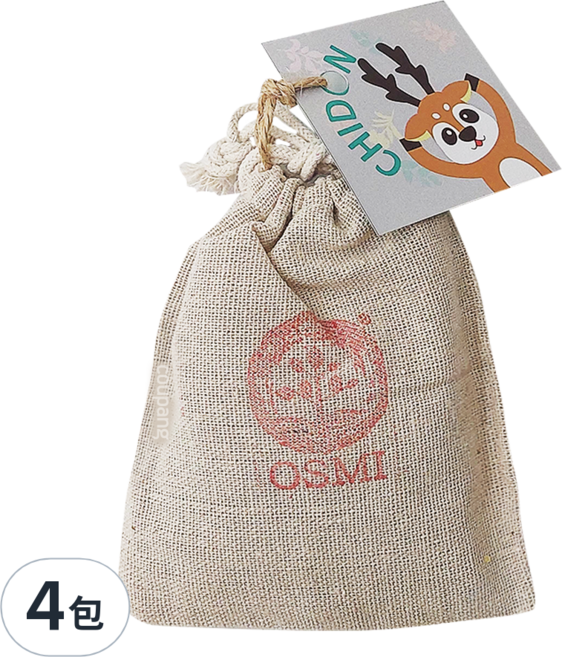 OSMI 歐絲密 沉香艾草香囊 平安納福去瘴, 25g, 4包, 木質草本香