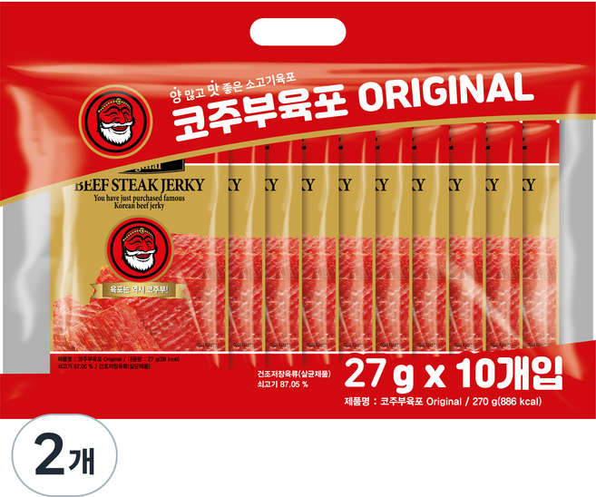 코주부 육포 Original 10p, 270g, 2개