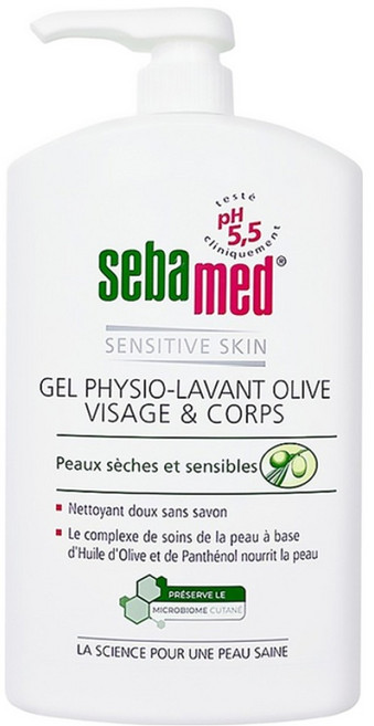 sebamed 施巴 橄欖潔膚露 洗臉沐浴兩用 保濕升級 敏弱肌適用, 1L, 1瓶