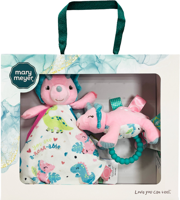 Mary Meyer 蜜兒 經典禮盒 可愛造型安撫巾 刺激寶寶視覺能力, 跳跳角角龍, 1盒