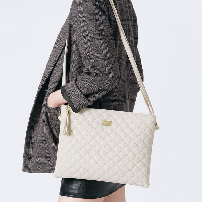 애드에딧 여성용 퀼팅 크로스 클러치백