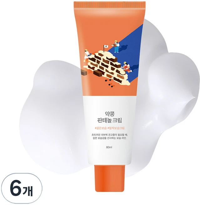 라운드랩 약콩 판테놀 크림, 80ml, 6개 - 쿠팡