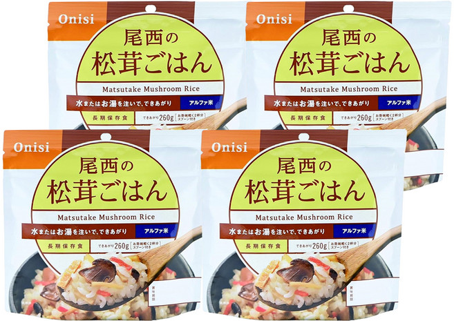 Onisi 尾西 沖泡即食飯 松茸風味, 100g, 4包