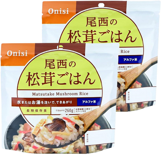 Onisi 尾西 沖泡即食飯 松茸風味, 100g, 2包