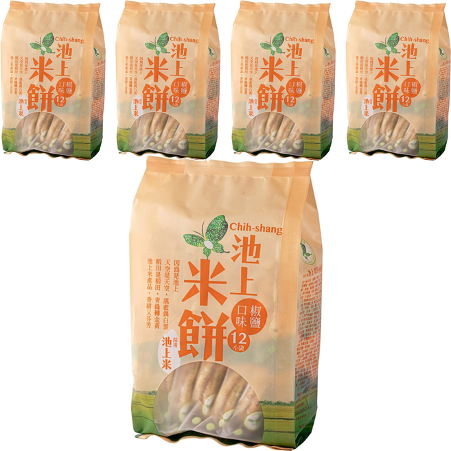 池上鄉農會 池上米餅 椒鹽口味, 150g, 5包