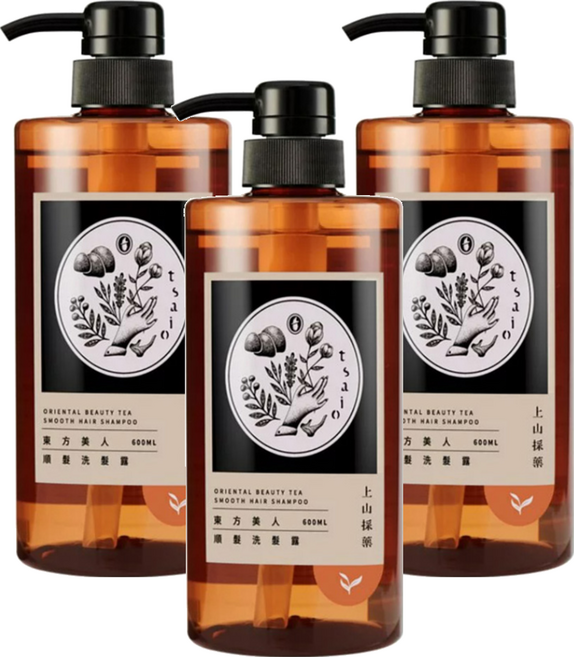 tsaio 上山採藥 東方美人順髮洗髮露, 600ml, 3瓶