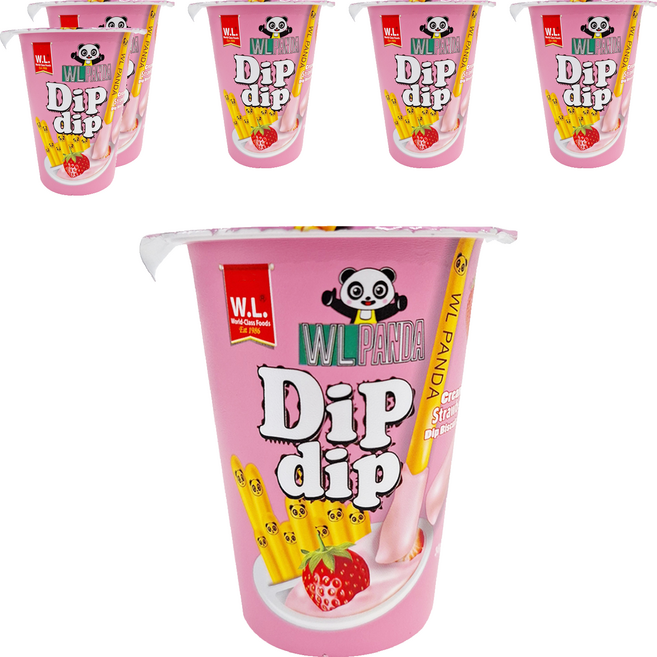 W.L.FOODS 樂搖搖沾醬草莓風味棒餅, 30g, 6個