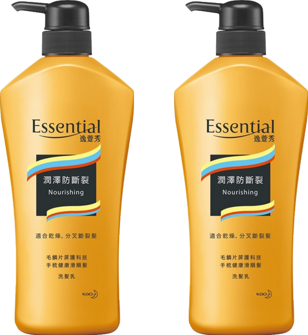 Essential 逸萱秀 瞬效修護系列 潤澤防斷裂洗髮乳 適用乾燥、分叉斷裂髮, 700ml, 2瓶