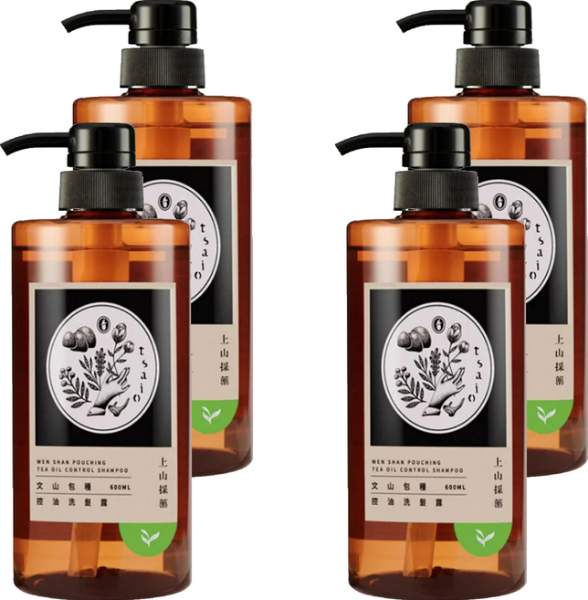 tsaio 上山採藥 控油洗髮露 文山包種, 600ml, 4瓶