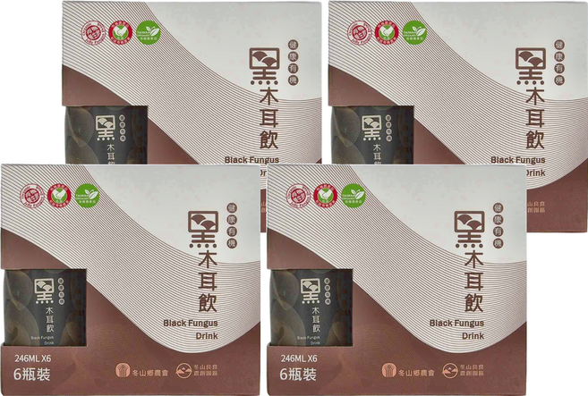 有機黑木耳飲禮盒 6瓶, 1.476L, 24瓶
