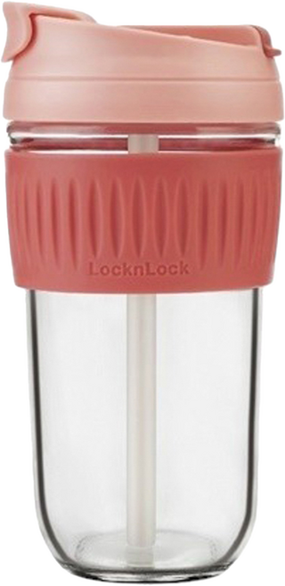 LocknLock 樂扣樂扣 手持玻璃杯, 深粉色, 350ml, 1個
