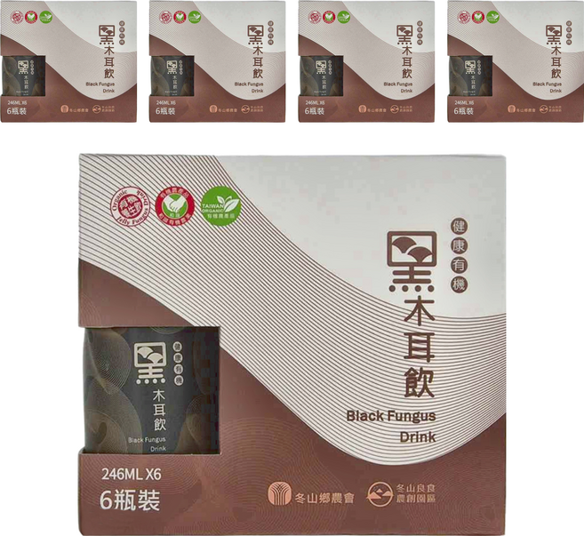 有機黑木耳飲禮盒 6瓶, 1.476L, 30瓶