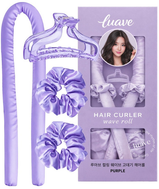 루아브 컬링 웨이브 고데기 헤어롤, 1개, purple