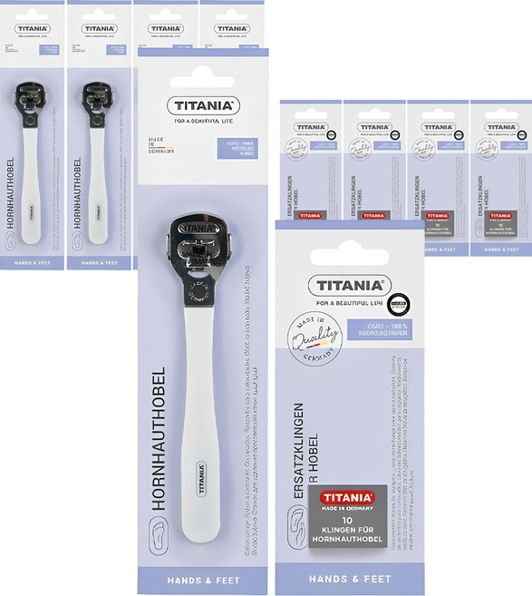 티타니아 콘커터 발 각질 제거 + 교체형 날 10p 세트, 5세트