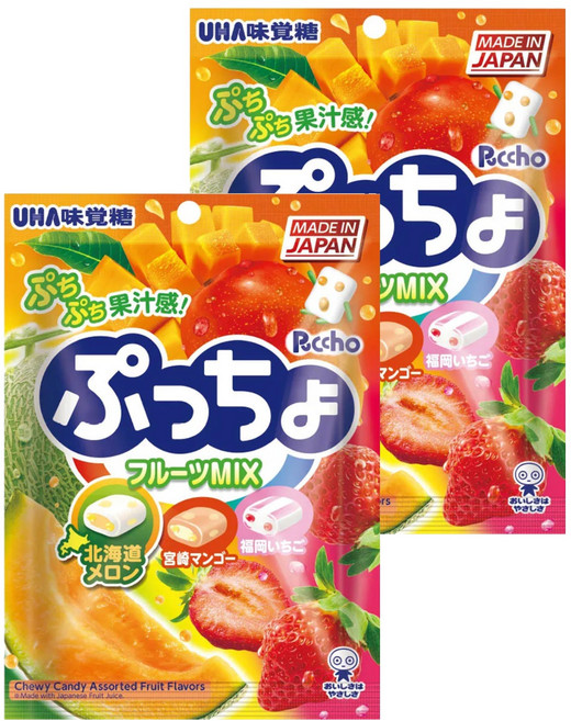 UHA 味覺糖 普超軟糖 水果味, 90g, 2袋