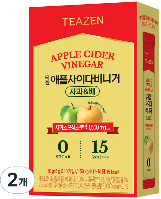 TEAZEN 茶禪 蘋果醋 蘋果梨 10入, 50g, 2個
