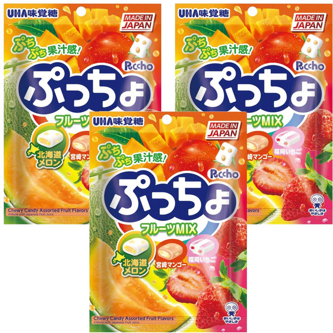 UHA 味覺糖 普超軟糖 水果味, 90g, 3袋