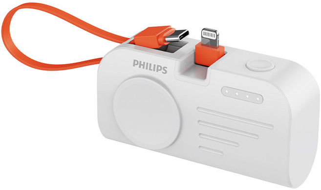 PHILIPS 飛利浦 手錶磁吸 + 多合一行動電源 Lightning, DLP2552VW, 白色