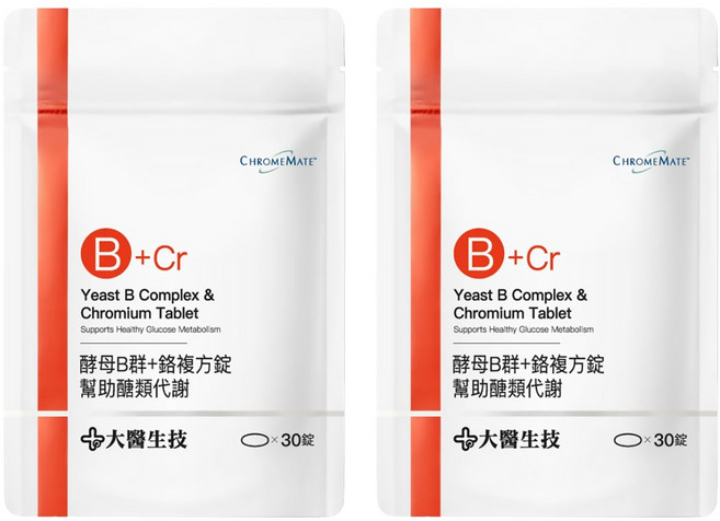 大醫生技 酵母B群 + 鉻複方錠, 30顆, 2包