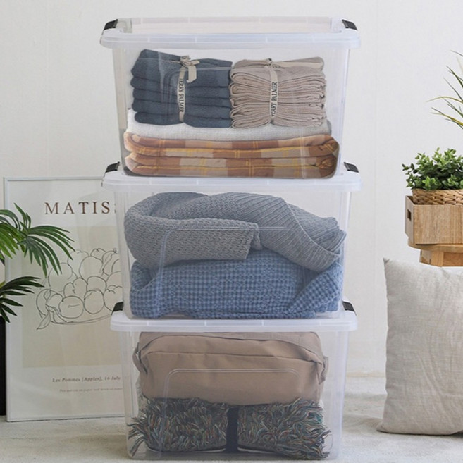 아이리스 국내생산 리빙박스 DDTB, 투명, 3개