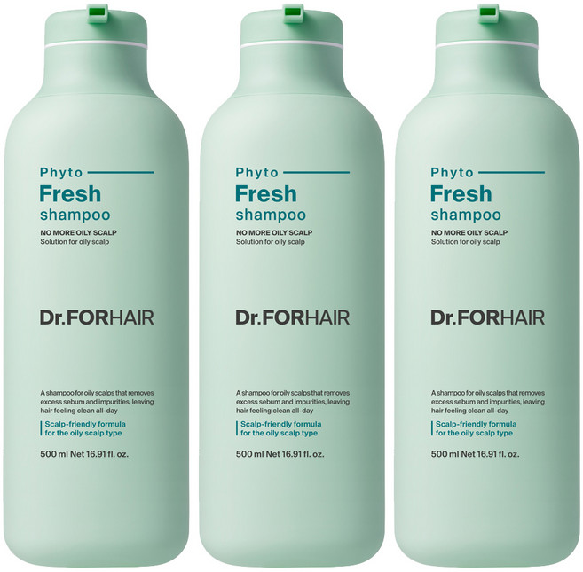 닥터포헤어 지성두피 딥 클렌징 피토프레시 샴푸, 500ml, 3개