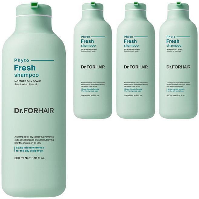 Dr.FORHAIR 油性頭皮深層清潔Phyto Fresh洗髮精 柑橘草本香, 4個, 500ml