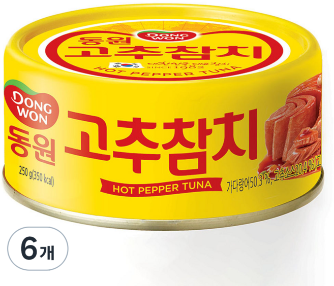 동원참치 고추 참치, 250g, 6개