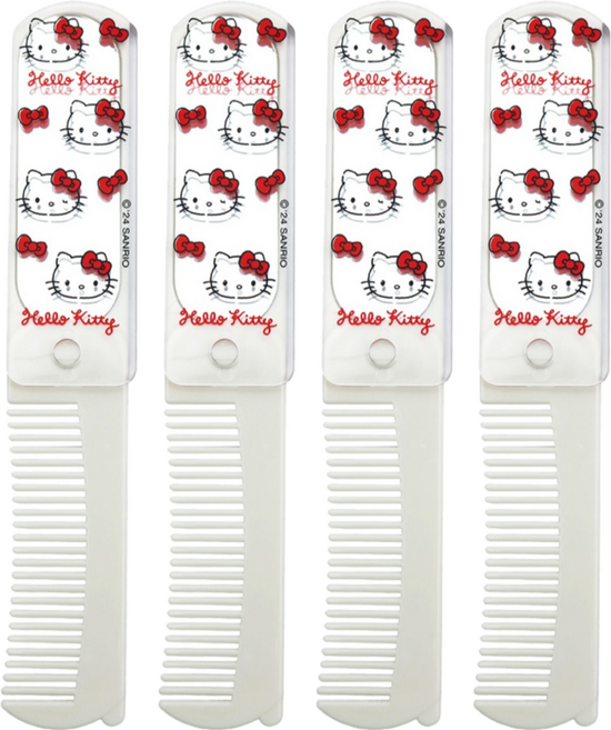 뷰티홈 산리오 접이형 빗거울, 헬로키티, 4개