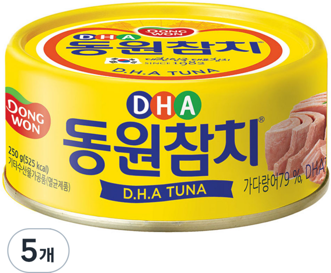 DONGWON 東遠 DHA鮪魚罐頭, 250g, 5個