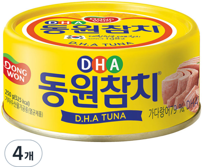 동원참치 DHA 통조림, 250g, 4개