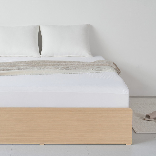 도모 라베노 무헤드 3단 수납형 침대 프레임 + 포켓스프링 매트리스 세트 방문설치, 우드(프레임), 화이트(매트리스)