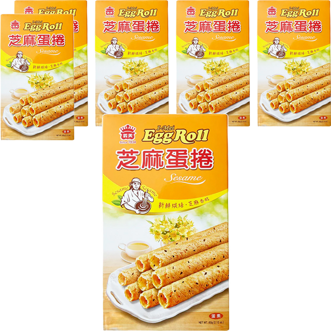 義美 芝麻蛋卷, 60g, 6盒