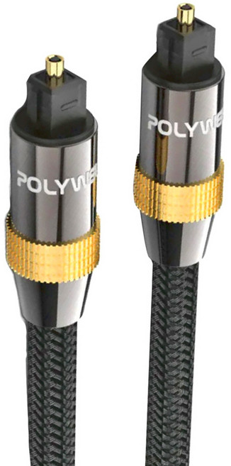 POLYWELL 寶利威爾 Toslink數位光纖線 公對公, 灰色, 1條, 5m